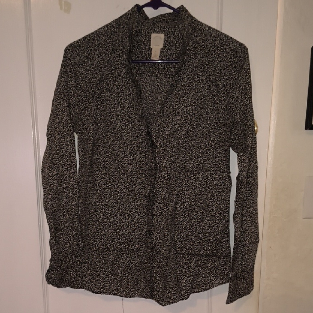 J. Crew | Black and White Patterned Button Down Shirt
